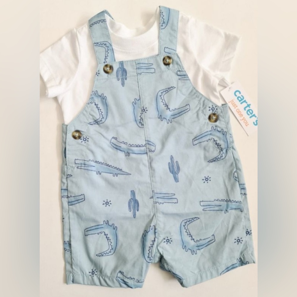 Carter's Light Blue Overalls with White Tee